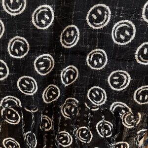 Black Smiley Face scarf